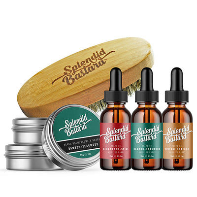 Mini Balm & Oil Set with Beard Brush (Combo 1)